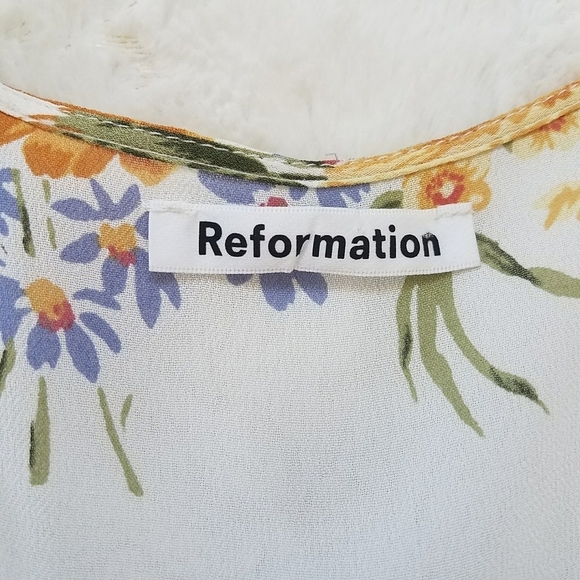 Reformation Monica Crepe Ruffle Wrap Mini Dress - Picture 9 of 10